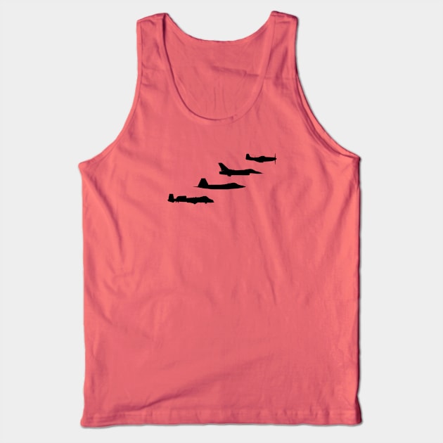 Heritage Flight - Mustang, Warthog, Viper, Raptor - Airshow Formation Tank Top by Vidision Avgeek